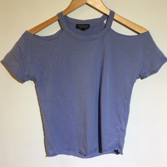 Topshop Tops - TOPSHOP. Blue cotton cold shoulder. ☮️❤️👗